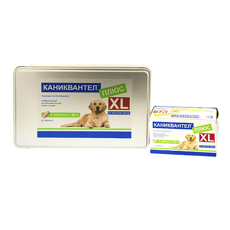 Каниквантел плюс XL антигельминтик для собак и кошек 1 таблетка/20 кг 60 шт. (вет)