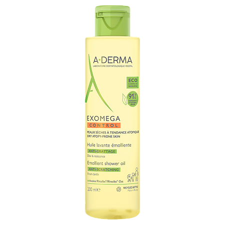 A-Derma Exomega Control Anti-Scratch Emollient смягчающее масло для душа 200 мл 1 шт