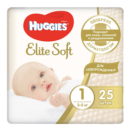 Huggies Подгузники Elite Soft 1 3-5 кг 25 шт