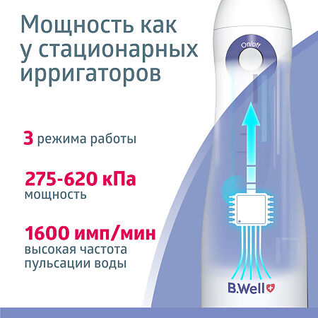 Ирригатор для полости рта B.Well WI-911 с увеличенной емкостью 330 мл 1 шт