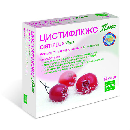 Цистифлюкс Плюс /Cistiflux Plus концентрат ягод клюквы+D-манноза 14 шт