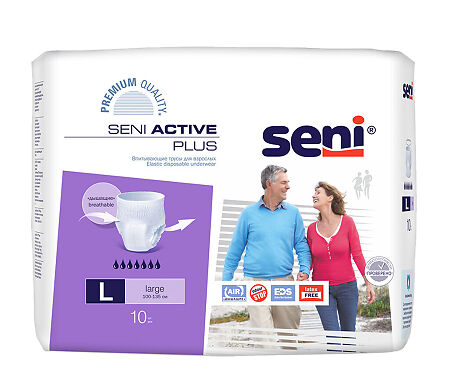 Seni Трусы впитывающие для взрослых Active Plus Large 10 шт