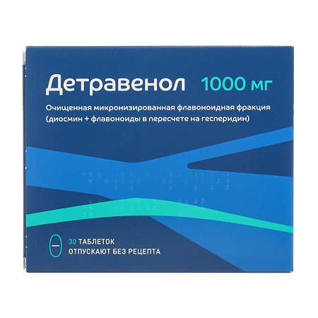 Детравенол таблетки покрыт.плен.об. 1000 мг 30 шт