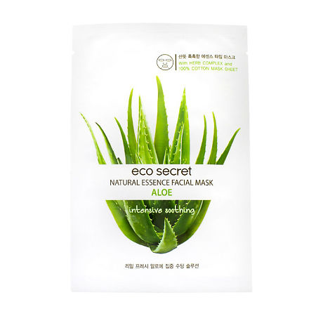 Eco Secret Natural Essence Facial Mask- Aloe Тканевая маска с эссенцией 20 мл 1 шт