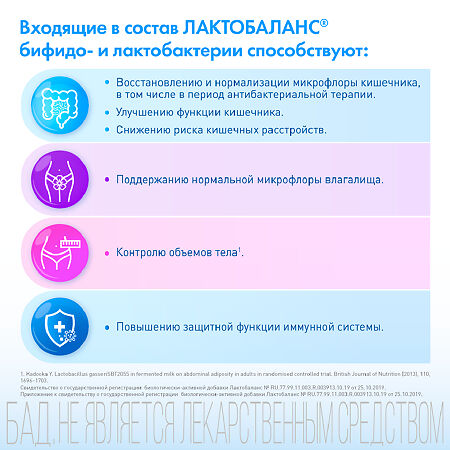 Лактобаланс капсулы массой 378 мг 28 шт