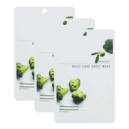 Eunyul Broccoli Daily Care Sheet Mask Тканевая маска для лица с экстрактом брокколи 22 г 3 шт