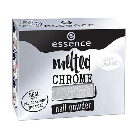 Essence Пудра для ногтей эффектная Melted Chrome Nail Powder тон 06 серебро 1 шт