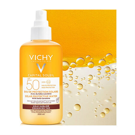 Vichy Ideal Soleil Protective Water Tan Спрей двухфазный активатор SPF50 200 мл 1 шт