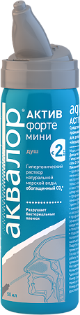 Аквалор Актив Форте средство д/орошения и промывания полости носа спрей 50 мл 1 шт