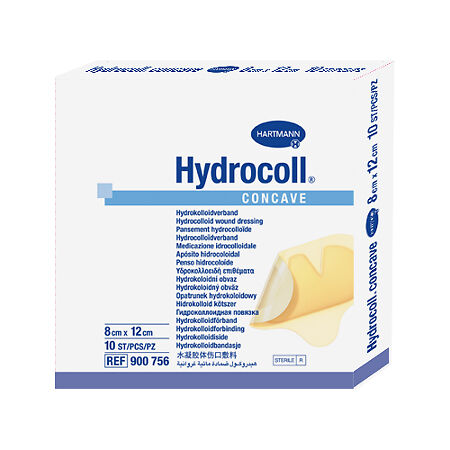 Повязка Гидроколл конкейв/Hydrocoll concave гидроколлоидная на локти и пятки 8х12 см 10 шт