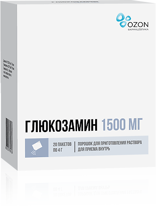 Глюкозамин порошок д/приг раствора для приема внутрь 1500 мг пак 20 шт