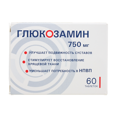 Глюкозамин таблетки покрыт.плен.об. 750 мг 60 шт