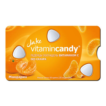 Леденцы Jake Vitamincandy Мандарин 18 г 1 шт