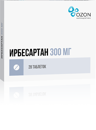 Ирбесартан таблетки покрыт.плен.об. 300 мг 28 шт