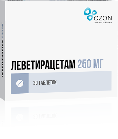 Леветирацетам таблетки покрыт.плен.об. 250 мг 30 шт