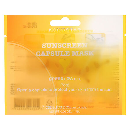 Kocostar Крем солнцезащитный Sunscreen Capsule Mask SPF50+ капсулы 7 шт. 1 уп