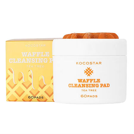 Kocostar Диски для лица с экстрактом чайного дерева очищающие вафельные Waffle Cleansing Pad 60 шт