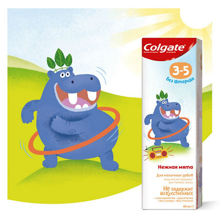 Colgate Зубная паста детская без фторида 3-5 лет в ассортименте 60 мл 1 шт