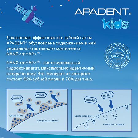 Apadent Kids Зубная паста реминерализующая 60 г 1 шт