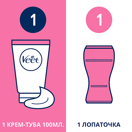 Veet Minima Крем для депиляции для чувствительной кожи ног и рук туба 100 мл 1 шт