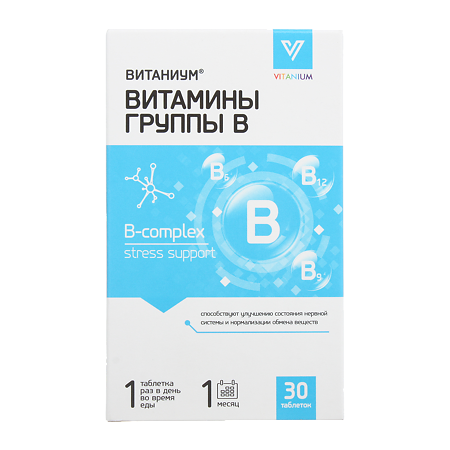 Витаниум Витамины группы В таблетки массой 440 мг 30 шт