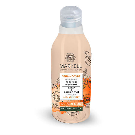 Markell Superfood Гель-йогурт для душа Персик и Маракуйя 380 мл 1 шт