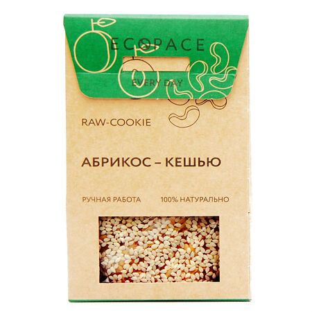 EcoSpace Натуральные снеки Raw Cookie Абрикос-Кешью Every Day шоубокс 55 г 8 шт