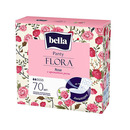 Bella Прокладки Panty Flora Rose гигиенические ежедневные с ароматом розы 70 шт