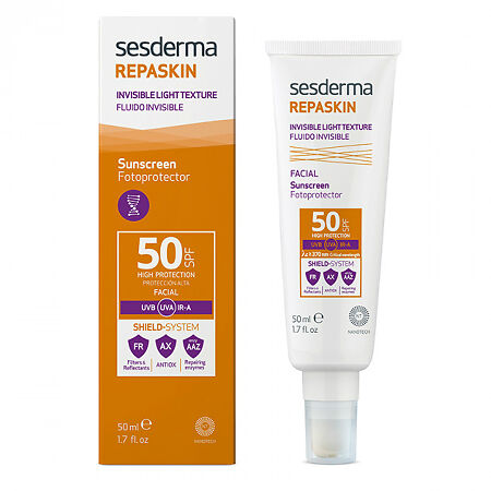 Sesderma Repaskin Invisible Light Texture Facial sunscreen Средство для лица солнцезащитное сверхлегкое SPF50 50 мл 1 шт