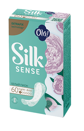 Ola! Silk Sense Light Прокладки ежедневные стринг-мультиформ Белый пион 60 шт