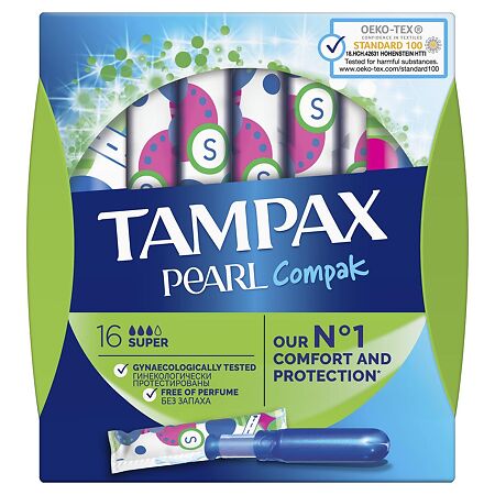 Tampax Тампоны Compak Pearl Super 16 шт