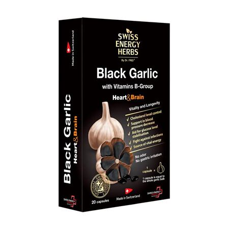 Swiss Energy Black Garlic Черный чеснок капсулы массой 470 мг 20 шт