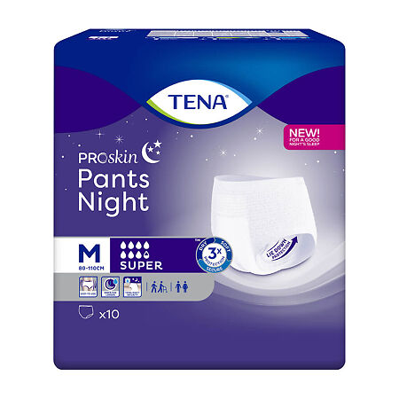 Tena Pants Night Super подгузники для взрослых (трусы) р. М (80-110 см) 10 шт