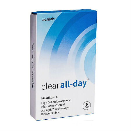 Контактные линзы Clear All-Day R8.6 на месяц -0,75 6 шт.