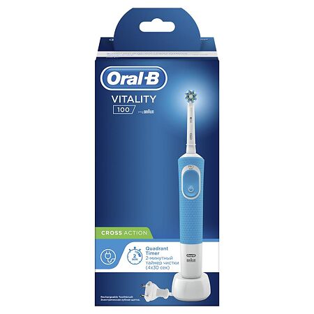 Oral-B Электрическая зубная щетка Vitality D100.413.1 CrossAction Blue 1 шт