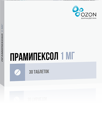 Прамипексол таблетки 1 мг 30 шт