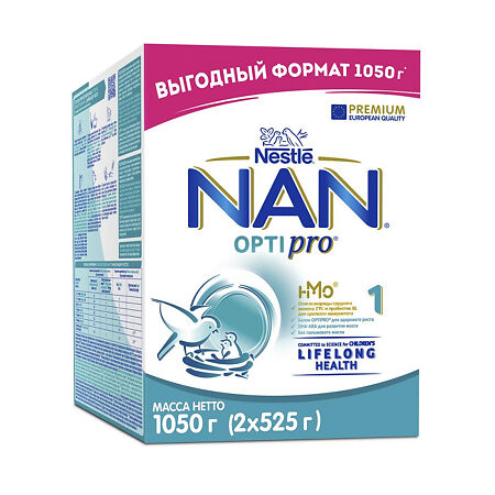 NAN 1 Optipro Cухая молочная смесь 525 г 2 шт