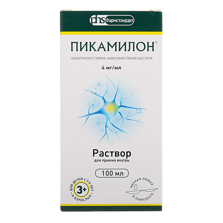 Пикамилон раствор для приема внутрь 4 мг/мл 100 мл 1 шт