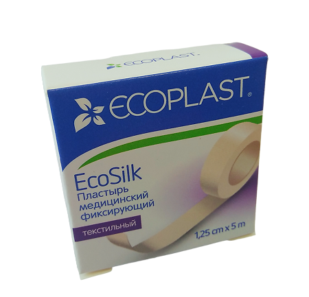 Ecoplast Пластырь EcoSilk медицинский фиксирующий текстильный 1,25 см х 5 м 1 шт