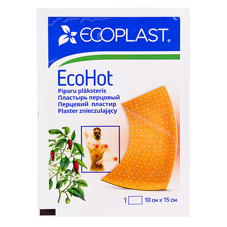 Ecoplast Пластырь медицинский перцовый EcoHot 10x15 1 шт