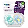 Philips Avent Пустышка Ultra Air SCF349/11 в комплекте с футляром для хранения и стерилизации 18+ мес 2 шт