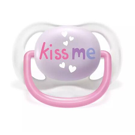 Philips Avent Пустышка силиконовая Ultra Air Lime Kiss me/Бабочка 0-6 мес для девочек SCF080/14 2 шт