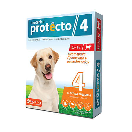 Неотерика Протекто (Neoterica Protecto) 4 Капли для собак 25-40 кг пипетки 2 шт