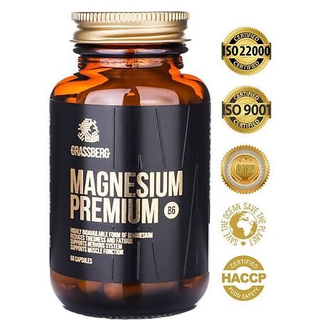 Grassberg Magnesium Premium B6 Магний Премиум+B6 капсулы массой 930 мг 60 шт