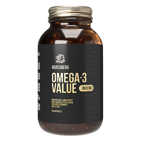 Grassberg Omega-3 Value 30% 1000 мг капсулы массой 1375 мг 90 шт