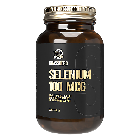 Grassberg Selenium 100 mcg Селен 100 мкг капсулы массой 498,4 мг 60 шт