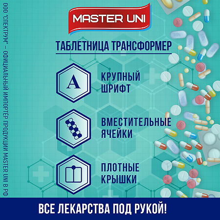 Master Uni Таблетница Трансформер 7 дней утро/вечер 1 шт