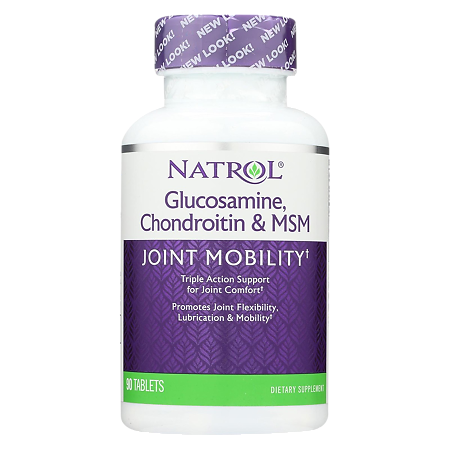 Natrol Глюкозамин Хондроитин и МСМ/Glucosamine, Chondroitin & MSM таблетки 90 шт