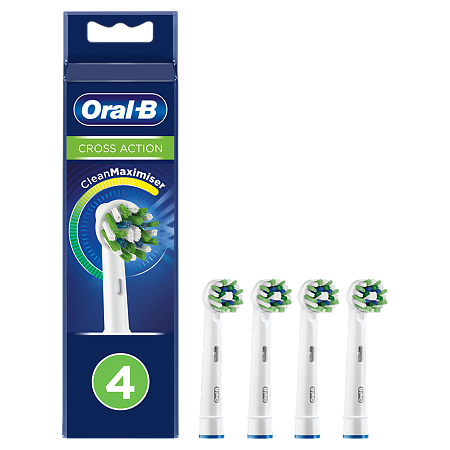 Oral-B Насадка для электрической зубной щетки CrossAction CleanMaximiser EB50BRB цвет в ассортименте 4 шт