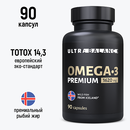 Омега-3/Omega-3 UltraBalance Premium жирные кислоты высокой концентрации мягкие желатиновые капсулы массой 1620 мг 90 шт